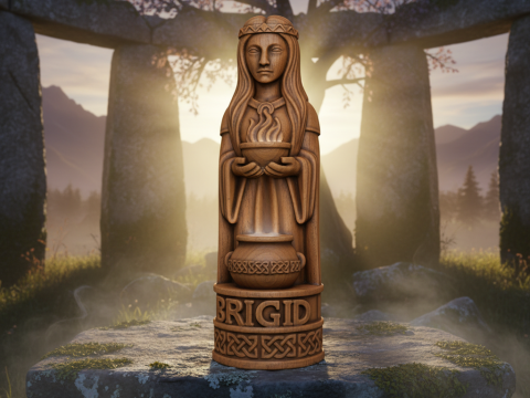 女神布里吉德雕像低支撑 FDM STL 3D 打印模型