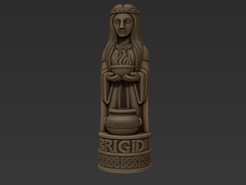 女神布里吉德雕像低支撑 FDM STL 3D 打印模型