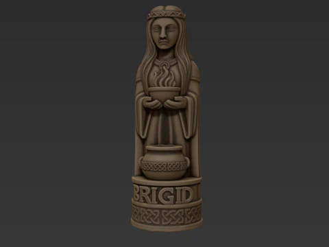 Goddess Brigid Figurine Low Support FDM STL 3D Print Model