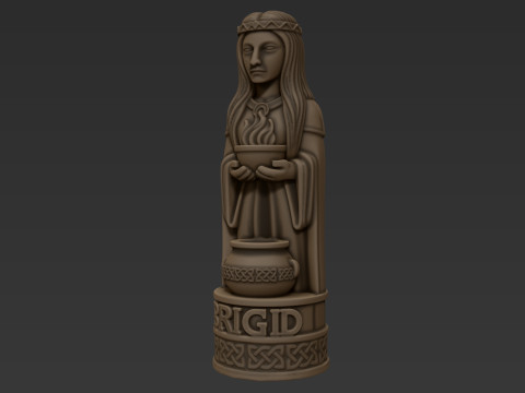 女神布里吉德雕像低支撑 FDM STL 3D 打印模型