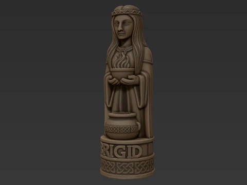Goddess Brigid Figurine Low Support FDM STL 3D Print Model