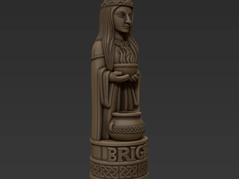 Goddess Brigid Figurine Low Support FDM STL 3D Print Model