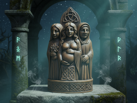 用于 3D 打印的凯尔特三重女神雕像 STL 低支撑 FDM 3D 打印模型