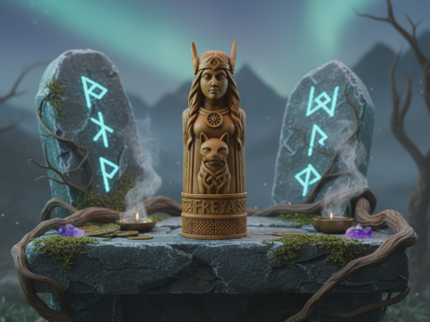 Noordse godin Freya beeldje STL voor FDM 3D-printen 3D printmodel