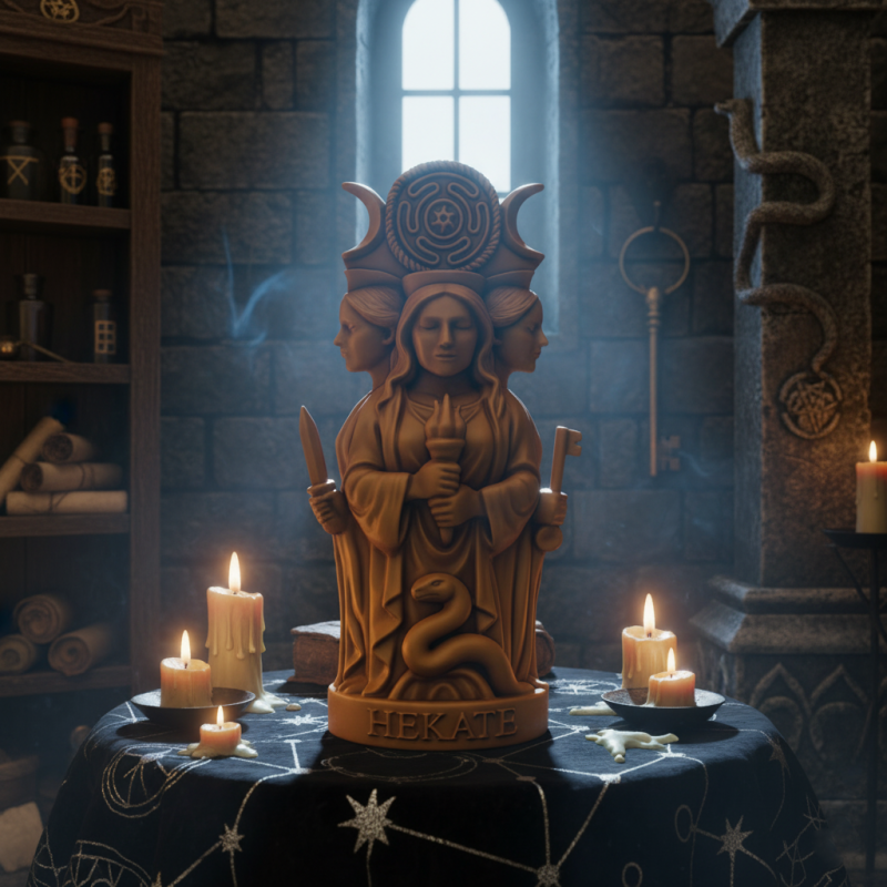 Triple Goddess of Magic and Crossroads for Printing 3D Print Model .c4d .max .obj .3ds .fbx .stl .blend