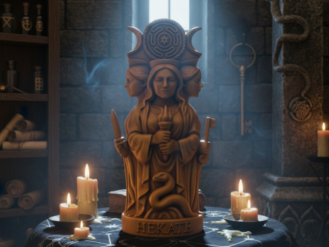 Drievoudige godin van de magie en kruispunten voor afdrukken 3D printmodel