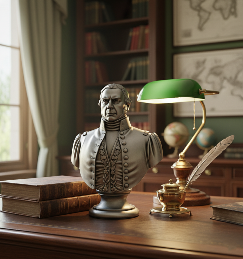 3D-Büste der argentinischen historischen Figur Justo Jose de Urquiza 3D Druckmodell .c4d .max .obj .3ds .fbx .stl .blend 