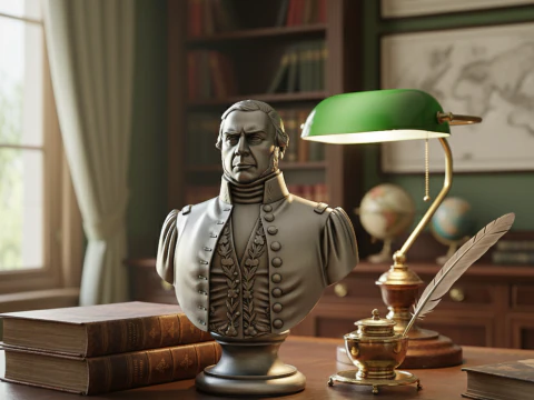 Popiersie 3D argentyńskiej postaci historycznej Justo Jose de Urquiza Model do druku 3D