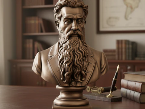 Popiersie Leandro N Alema Rzeźba 3D do druku STL Model do druku 3D