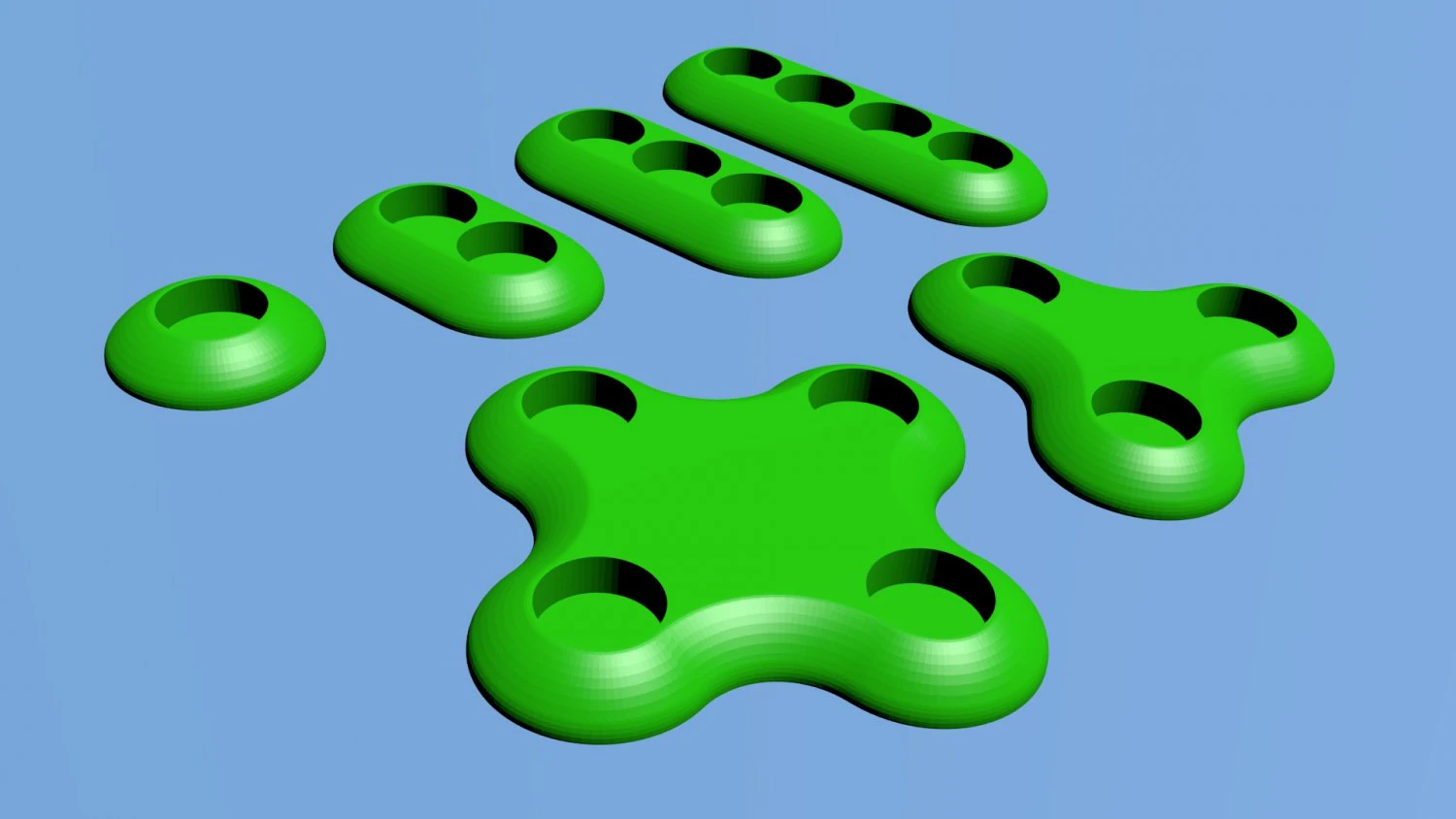 6 अलग-अलग चैती धारकों की श्रृंखला 3D प्रिंट मॉडल .c4d .max .obj .3ds .fbx .stl .blend 