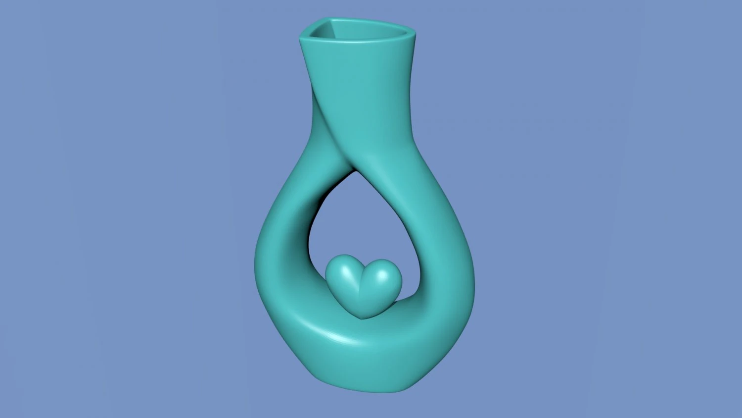 vase with heart 3D Print Model .c4d .max .obj .3ds .fbx .stl .blend