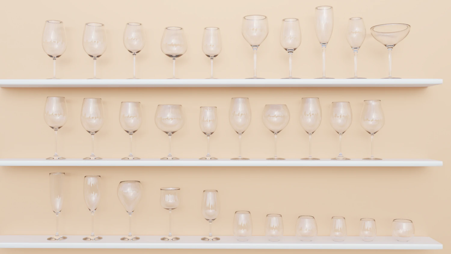 wine glass 3D Model .c4d .max .obj .3ds .fbx .stl .blend 