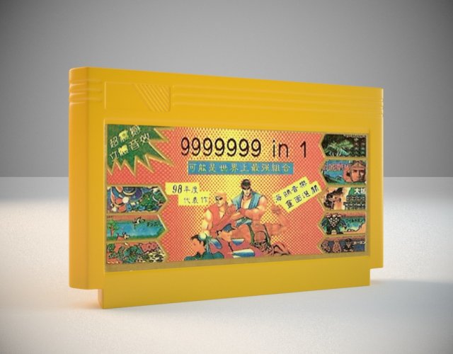 famicom cartridge 3D Model .c4d .max .obj .3ds .fbx .stl .blend