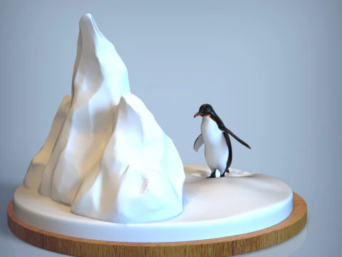 O trof&eacute;u Pinguim Niilista Modelo 3D