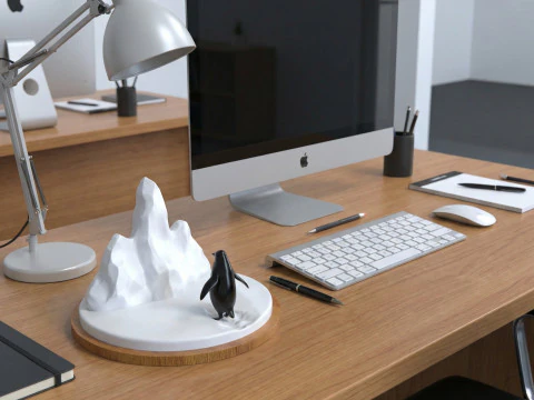 O trof&eacute;u Pinguim Niilista Modelo 3D