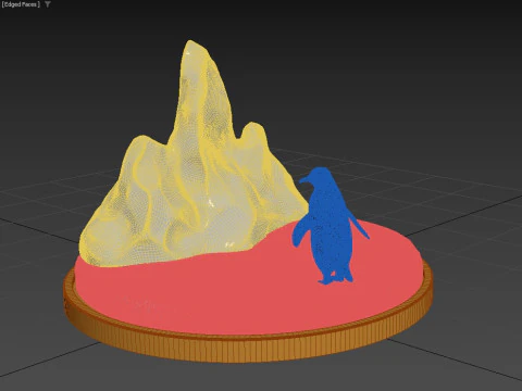 O trof&eacute;u Pinguim Niilista Modelo 3D