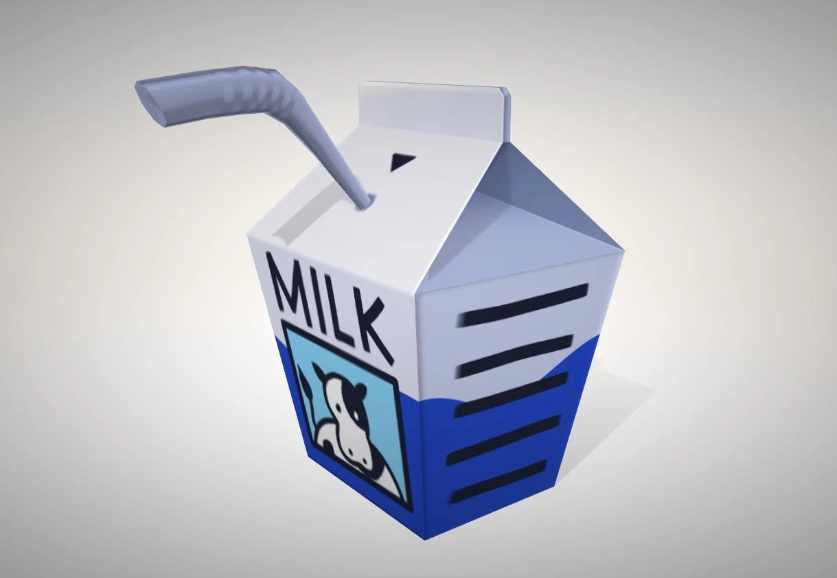 small milk carton 3D Model .c4d .max .obj .3ds .fbx .stl .blend 