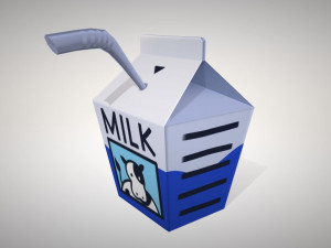 small milk carton 3D Model