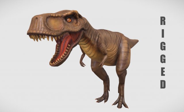 rigged trex character 3D मॉडल .c4d .max .obj .3ds .fbx .stl .blend 