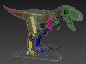 rigged trex character 3D मॉडल