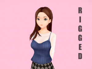 rigged anime girl character 3D मॉडल