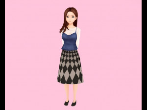rigged anime girl character 3D मॉडल