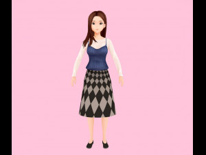 rigged anime girl character 3D मॉडल
