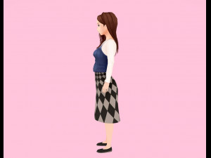 rigged anime girl character 3D मॉडल