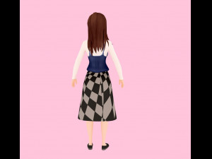 rigged anime girl character 3D मॉडल