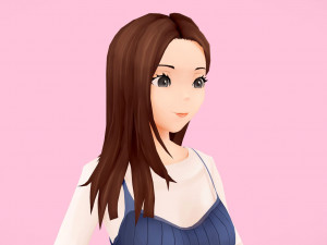 rigged anime girl character 3D मॉडल