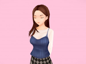 rigged anime girl character 3D मॉडल
