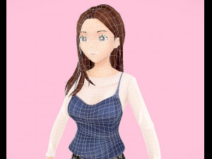 rigged anime girl character 3D मॉडल