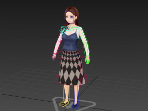 rigged anime girl character 3D मॉडल