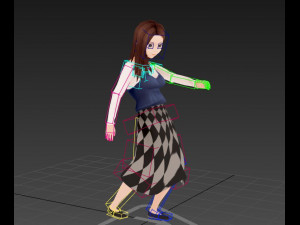 rigged anime girl character 3D मॉडल