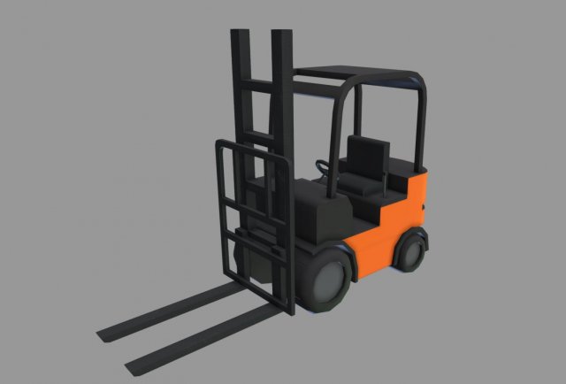 forklift model Modelo 3D .c4d .max .obj .3ds .fbx .stl .blend 