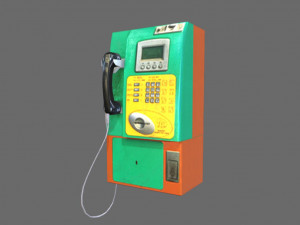 low poly public telephone 3D मॉडल