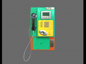 low poly public telephone 3D Model