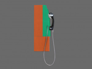 low poly public telephone 3D Model