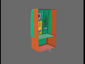low poly public telephone 3D Model