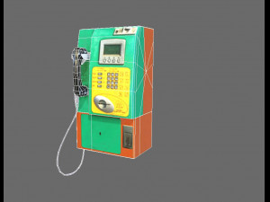 low poly public telephone 3D Model