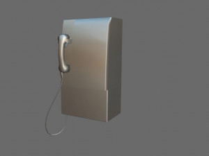 low poly public telephone 3D Model