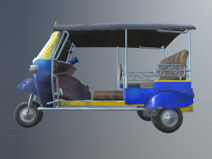 tuk tuk three wheelers taxi car 3D Model