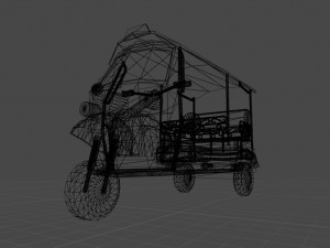 tuk tuk three wheelers taxi car 3D Model