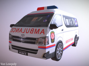 rescue van rescue van lowpoly 3D-Modell
