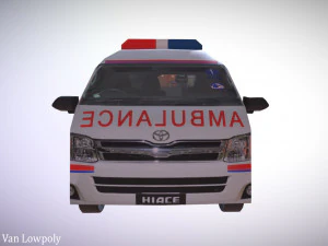 furgone di salvataggio furgone di salvataggio lowpoly Modello 3D