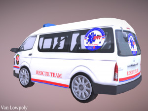 rescue van rescue van lowpoly 3D मॉडल