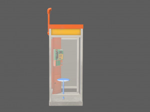 telephone booth 3D-Modell