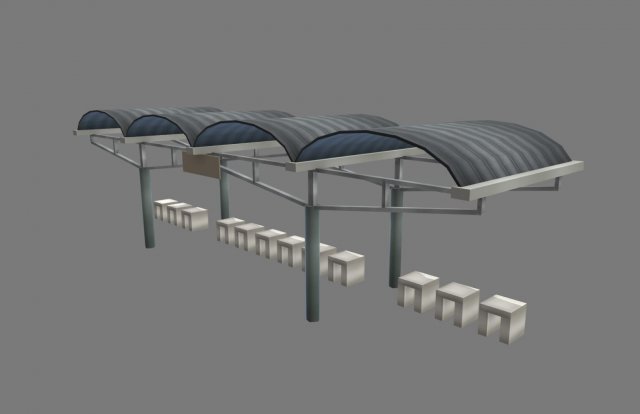 bus stop 3D-Modell .c4d .max .obj .3ds .fbx .stl .blend 