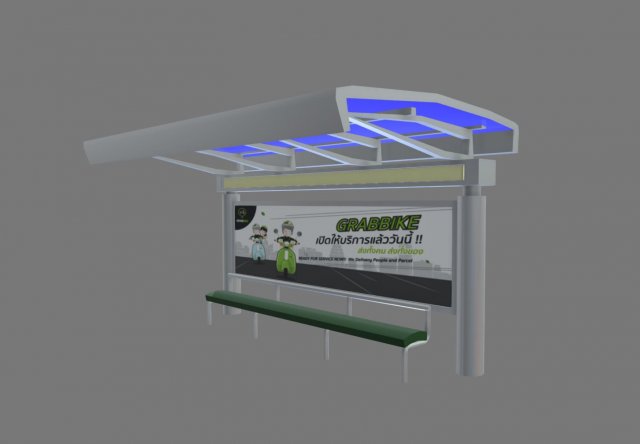 bus stop 02 Modello 3D .c4d .max .obj .3ds .fbx .stl .blend 