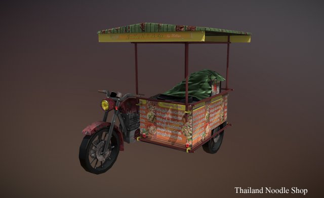 thailand noodle shop low poly 3D 모델 .c4d .max .obj .3ds .fbx .stl .blend 